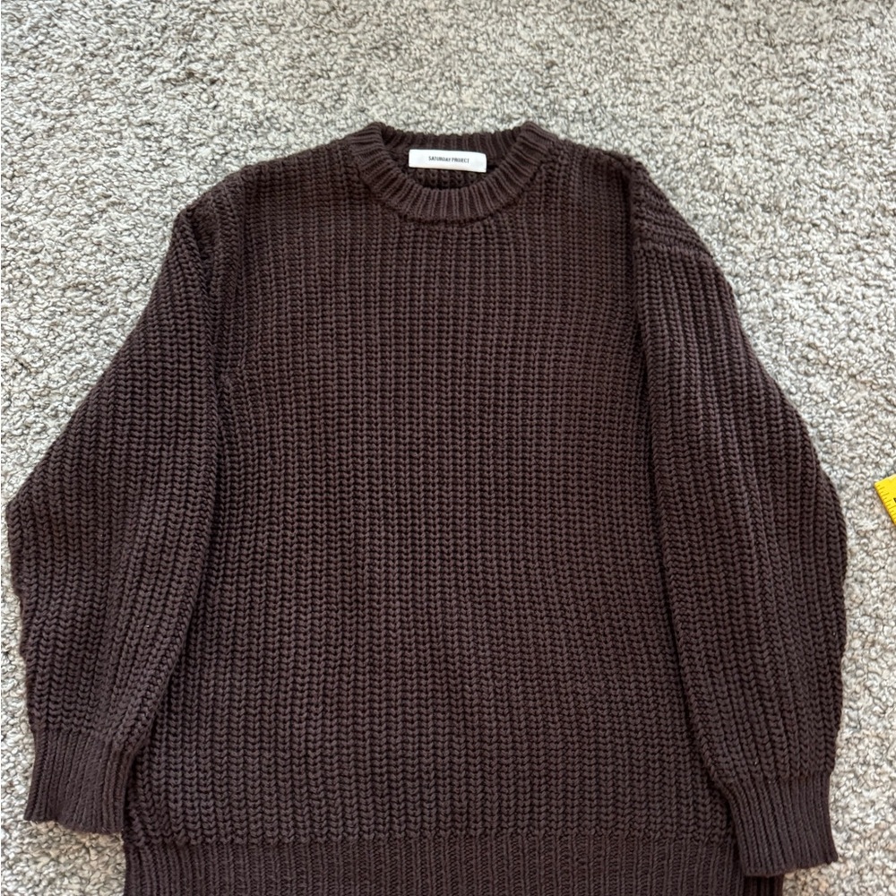 Saturday Project Brown Knit Sweater